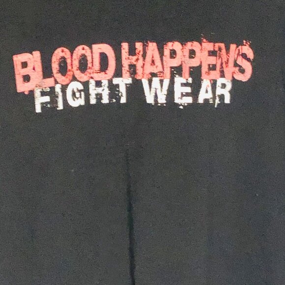 Jerzees T-shirt black short sleeve flag blood happens Cotton Graphic 2XL READ - Picture 7 of 7